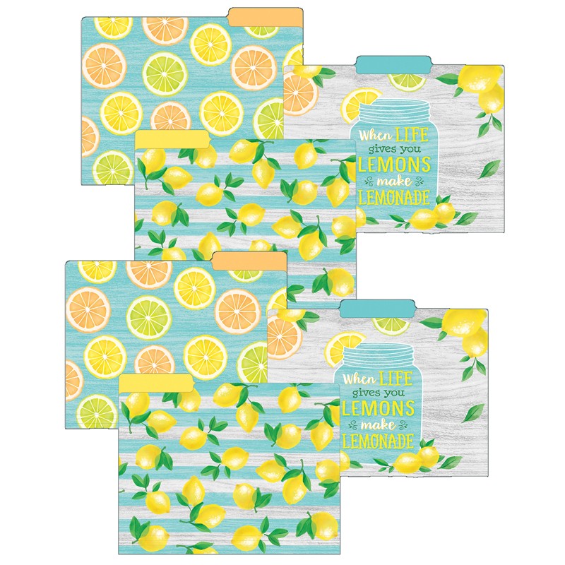Lemon Zest Letter-Sized File Folders, 12 Per Pack, 2 Packs