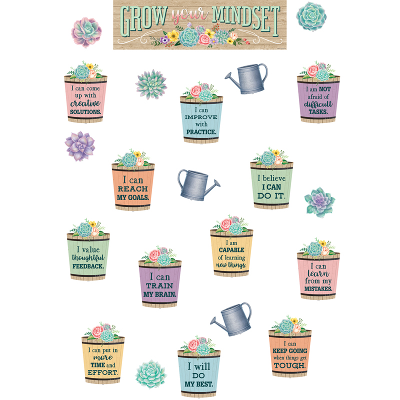 Rustic Bloom Grow Your Mindset Mini Bulletin Board Set