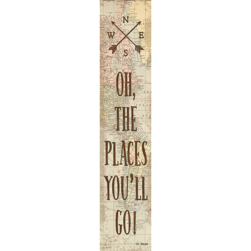 Travel The Map Oh, the Places You'll Go! Banner, 8" x 39"