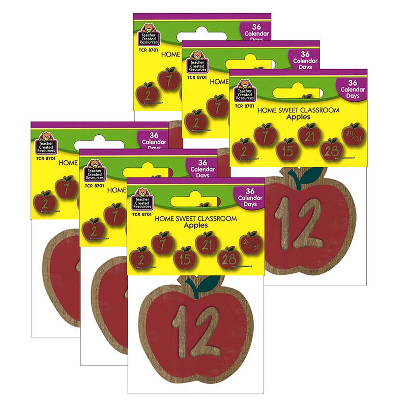 Home Sweet Classroom Apples Calendar Days, 36 Per Pack, 6 Packs