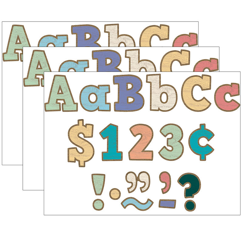 Painted Wood Design Bold Block 4" Letters Combo Pack, 230 Characters Per Pack, 3 Packs
