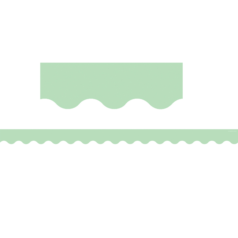 Mint Green Scalloped Border Trim, 35 Feet