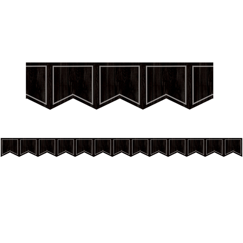 Modern Farmhouse Black Pennants Die-Cut Border Trim, 35 Feet