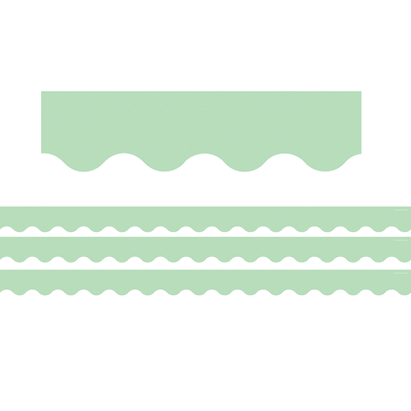 Mint Green Scalloped Rolled Border Trim, 50 Feet Per Roll, 3 Rolls