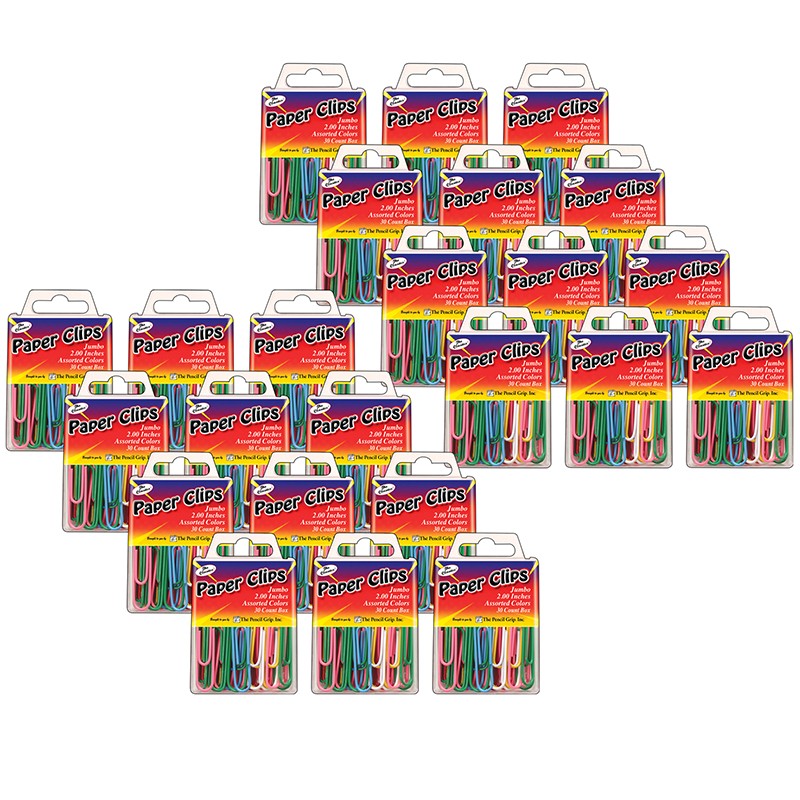 The Classics Paper Clips, 2", Assorted Colors, 30 Per Pack, 24 Packs