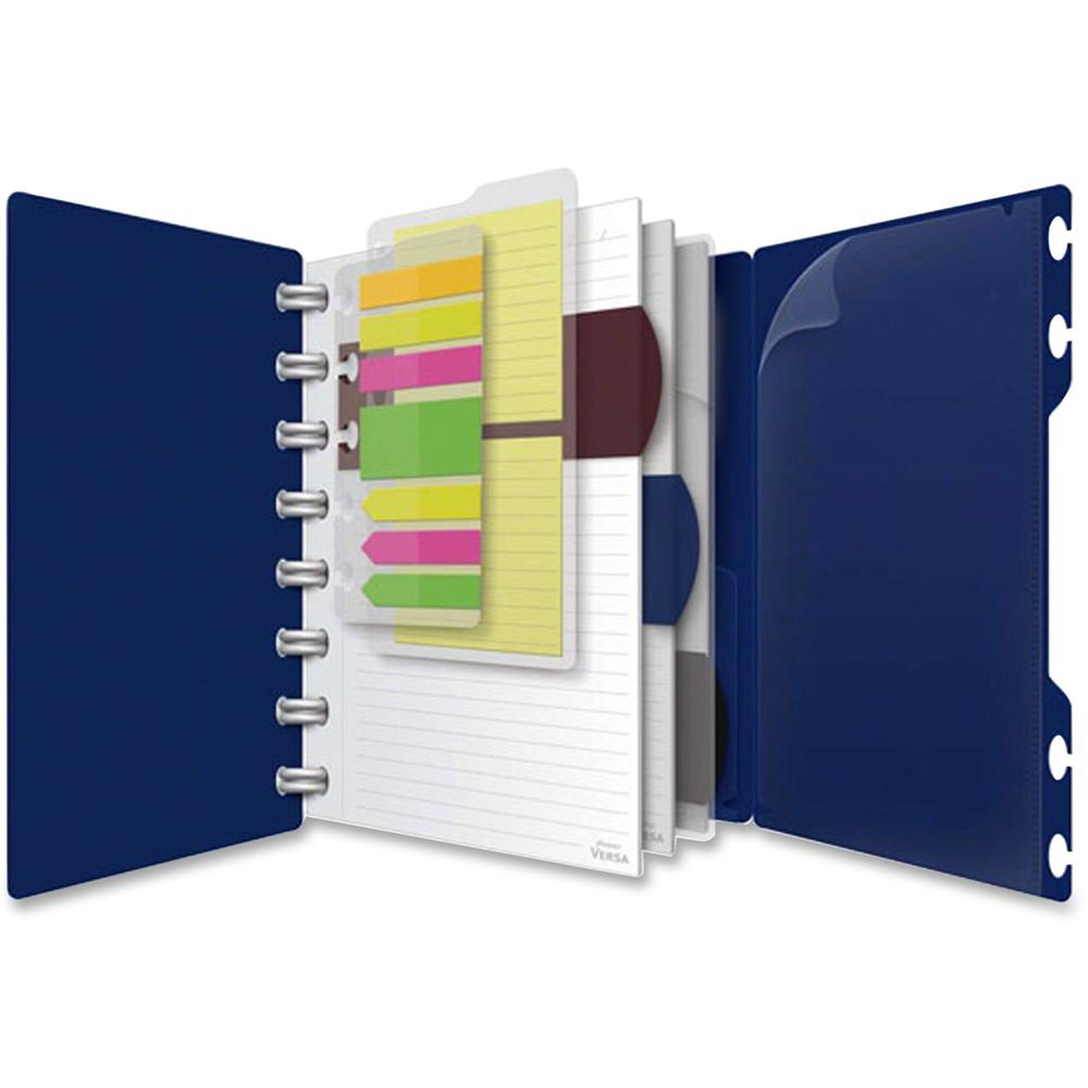 TOPS Versa Crossover Ruled Spiral Notebook - 60 Sheets - Spiral - 24 lb Basis Weight - 6" x 9" - NavyPoly Cover - Repositionable