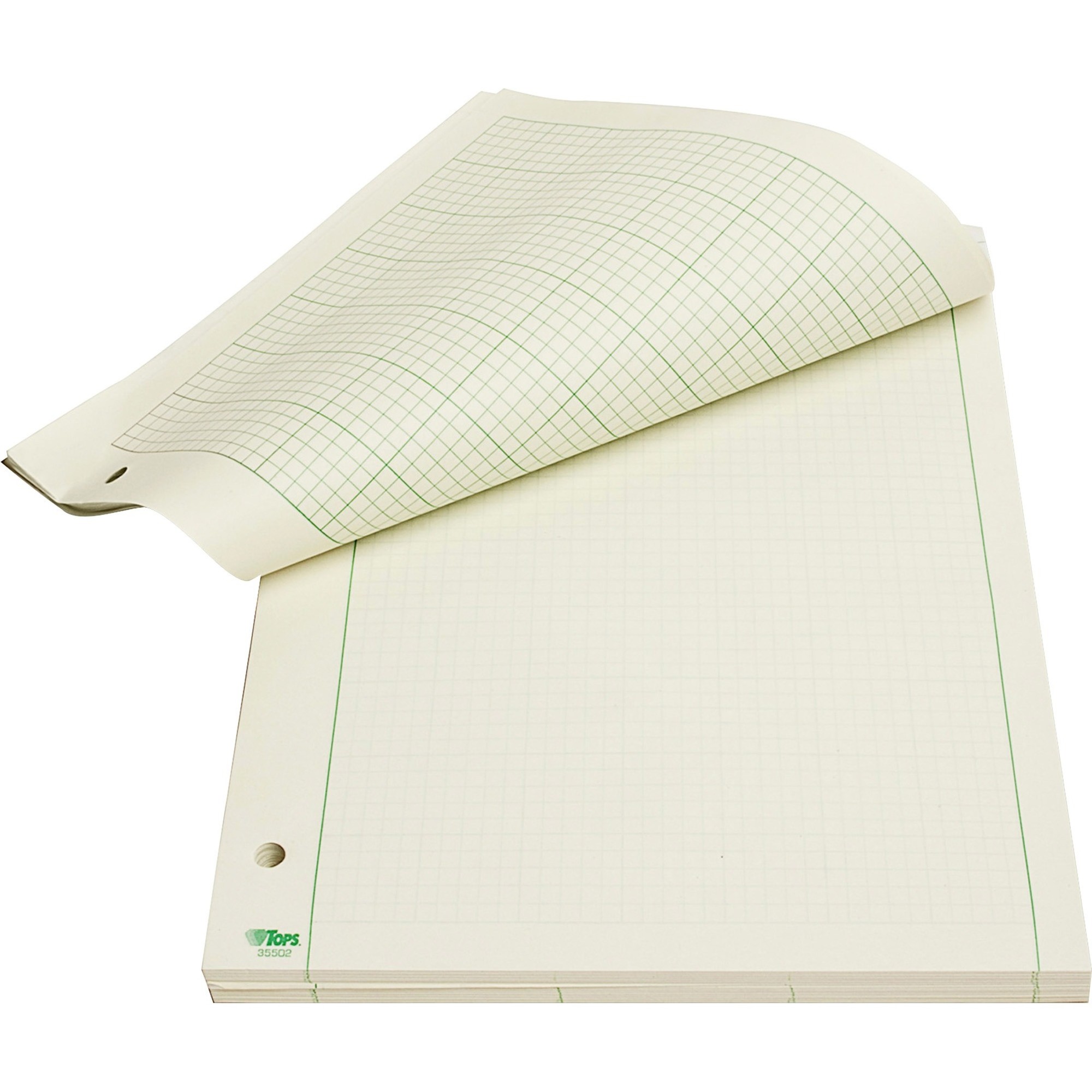 TOPS Engineering Computation Pad - 200 Sheets - Stapled/Glued - Both Side Ruling Surface - Ruled Margin - 15 lb Basis Weight - L