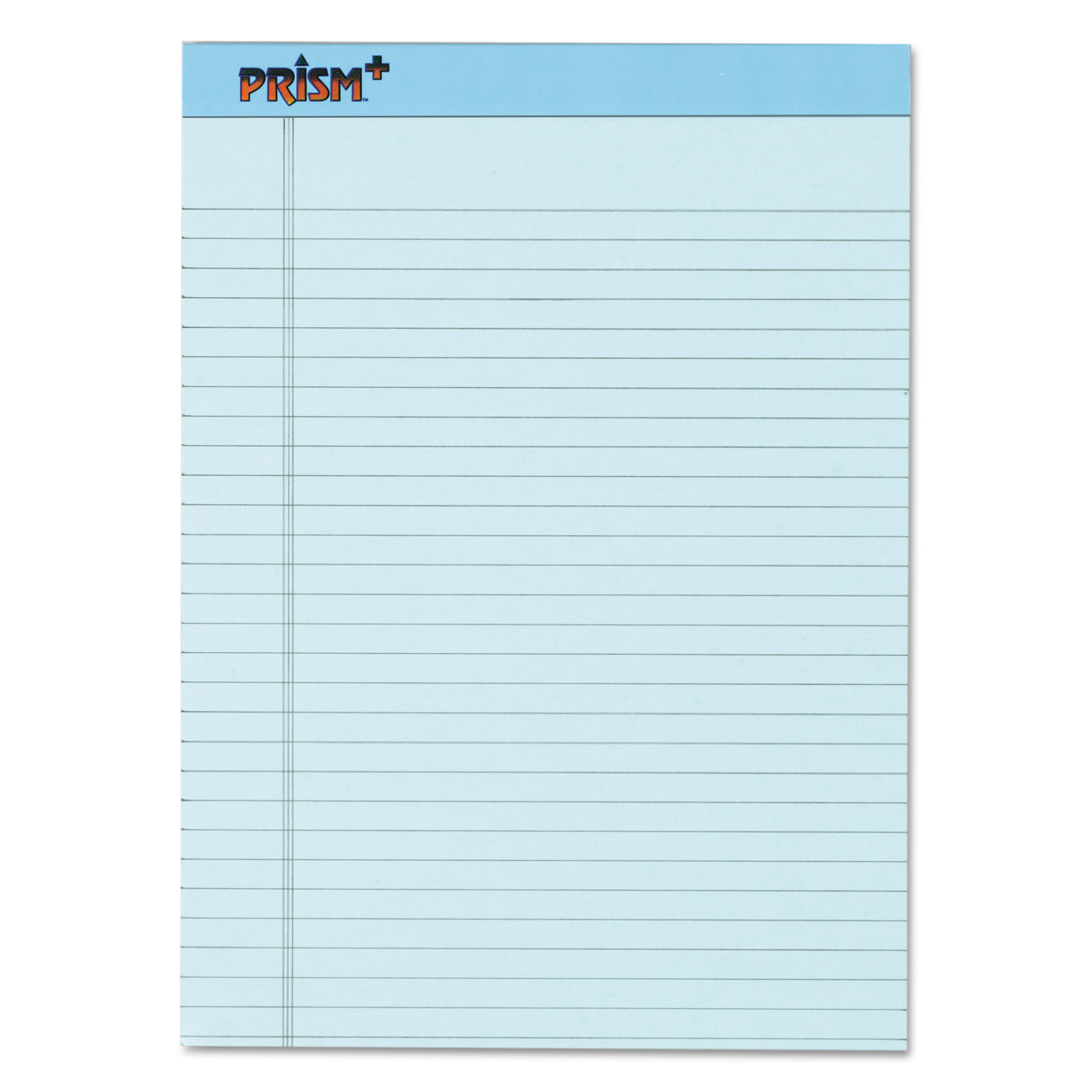 TOPS Prism Plus Colored Paper Pads - 50 Sheets - 0.34" Ruled - 16 lb Basis Weight - 8 1/2" x 11 3/4" - Blue Paper - Perforated