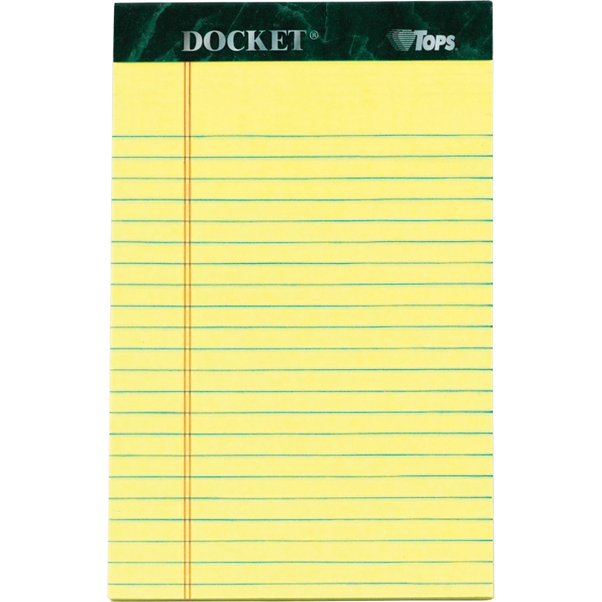 TOPS Jr. Legal Rule Docket Writing Pads - 50 Sheets - Double Stitched - 0.28" Ruled - 16 lb Basis Weight - Jr.Legal - 5" x 8" - 