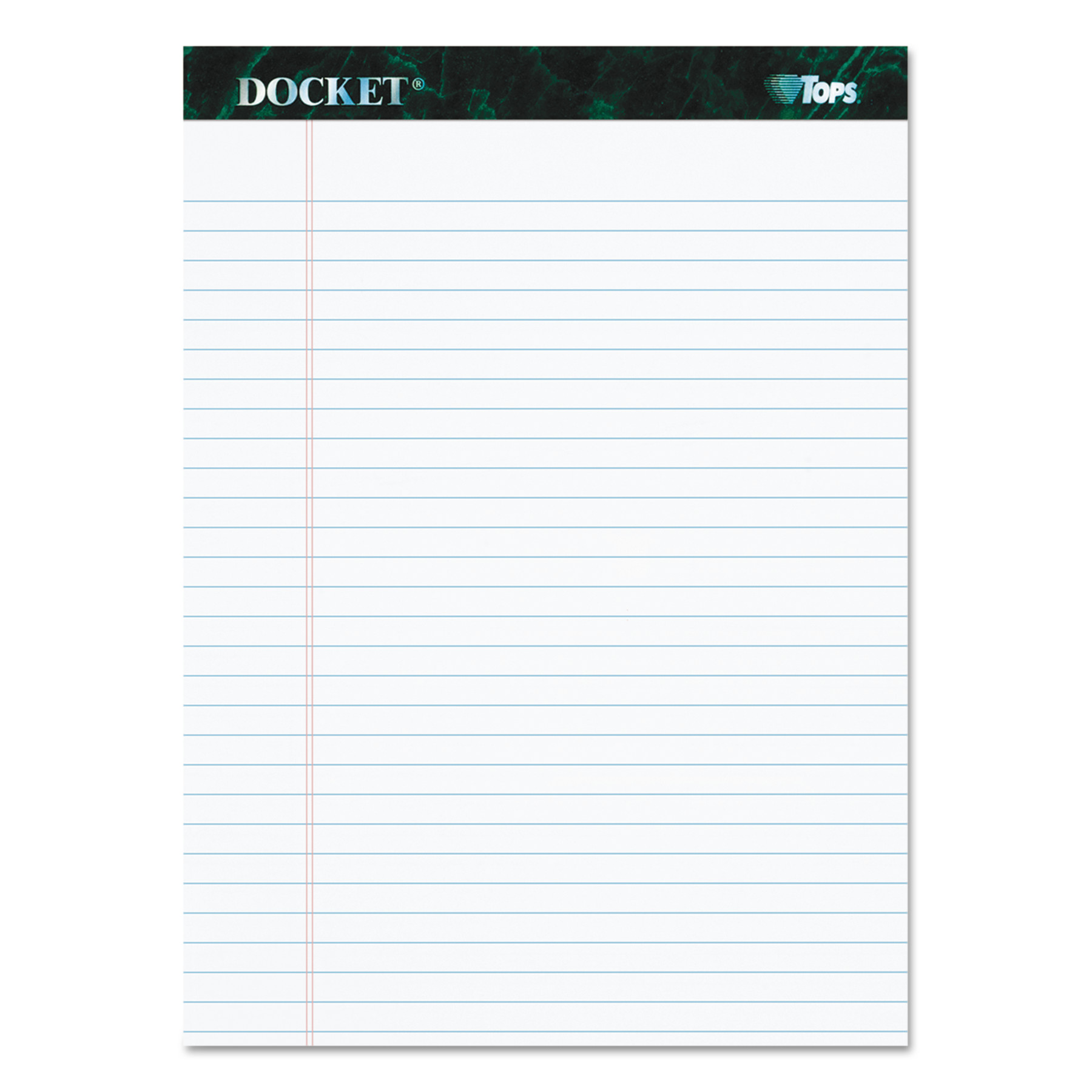 TOPS Docket Letr-Trim Legal Ruled White Legal Pads - 50 Sheets - Double Stitched - 0.34" Ruled - 16 lb Basis Weight - 8 1/2" x 1