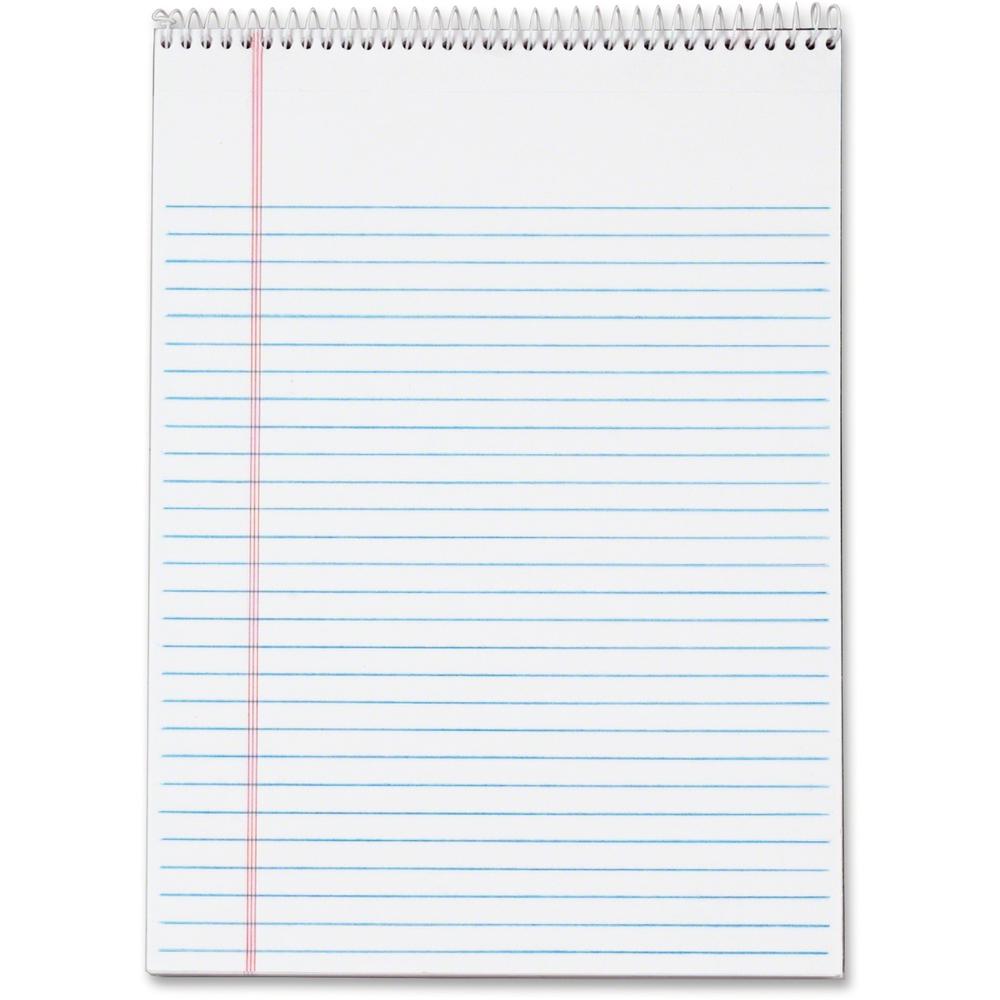 TOPS Docket Wirebound Legal Writing Pads - Letter - 70 Sheets - Wire Bound - 0.34" Ruled - 16 lb Basis Weight - Letter - 8 1/2" 