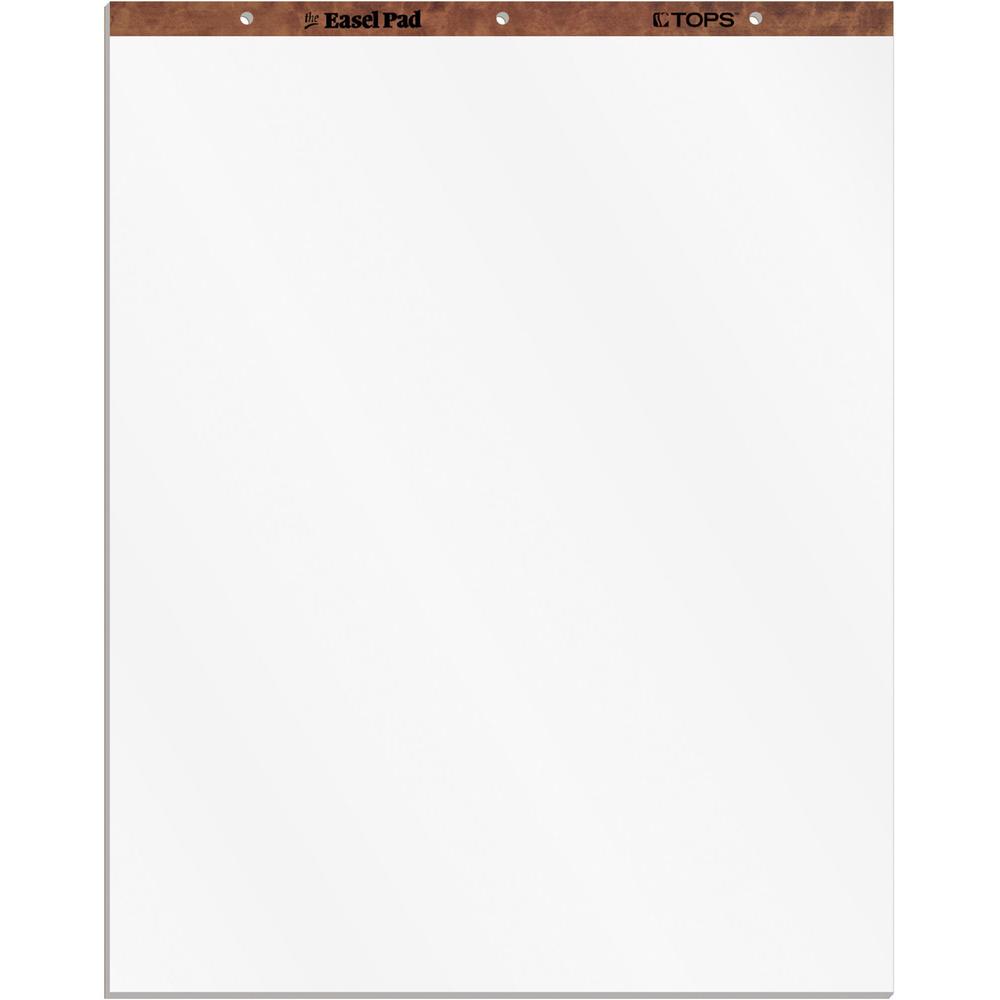 TOPS Plain Paper Easel Pads - 50 Sheets - Plain - 16 lb Basis Weight - 27" x 34" - White Paper - Perforated, Bond Paper, Leather
