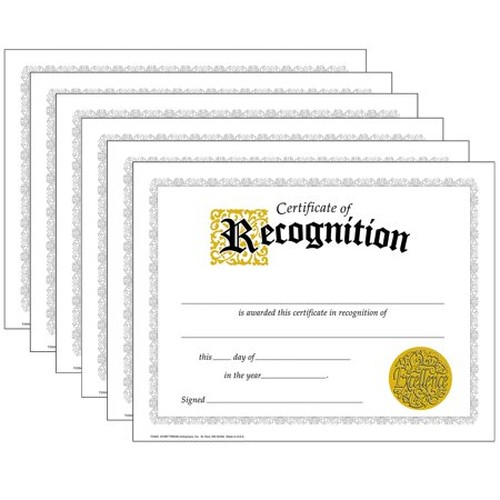 Certificate of Recognition Classic Certificates, 30 Per Pack, 6 Packs