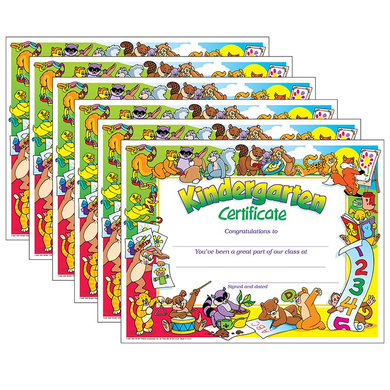 Kindergarten Certificate, 30 Per Pack, 6 Packs