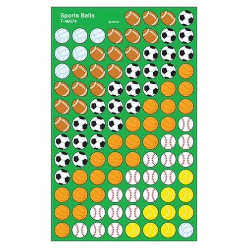 Sports Balls superShapes Stickers, 800 Per Pack, 12 Packs