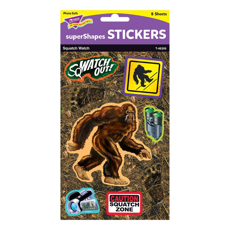 Squatch Watch Large superShapes Stickers, 64 ct