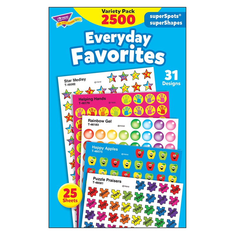 Everyday Favorites superSpots/superShapes VarPk, 2500 ct