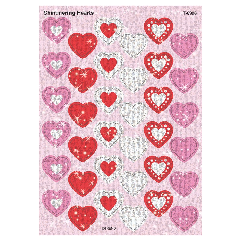Shimmering Hearts Sparkle Stickers, 72 ct