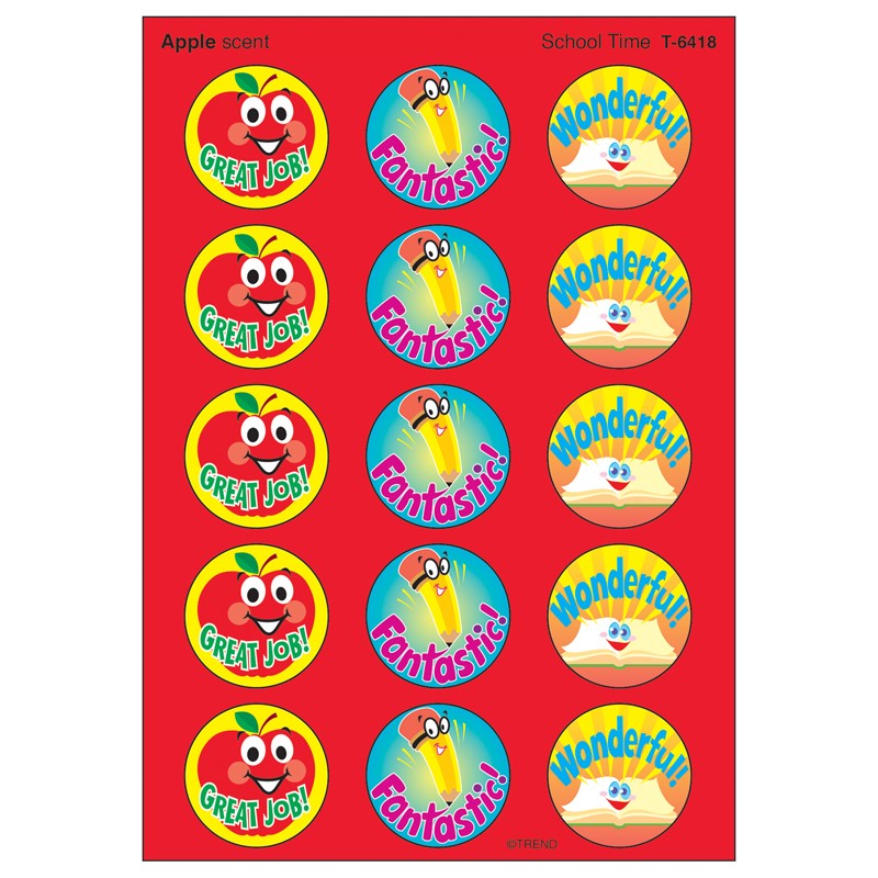 School Time/Apple Stinky Stickers, 60 ct