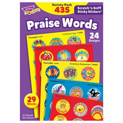 Praise Words Stinky Stickers Variety Pack, 435 Per Pack, 2 Packs