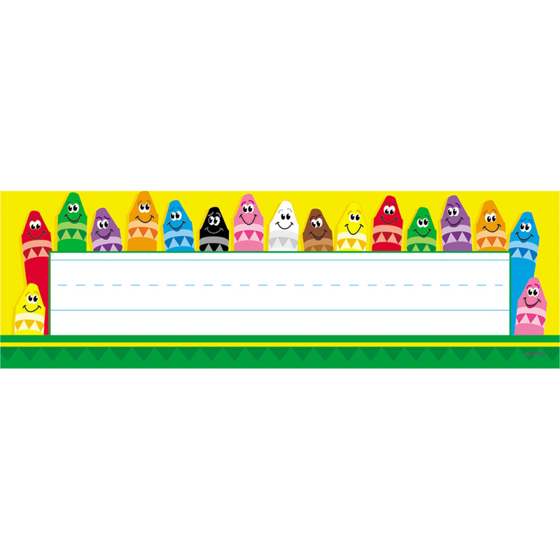 Colorful Crayons Desk Toppers Name Plates, 36 ct