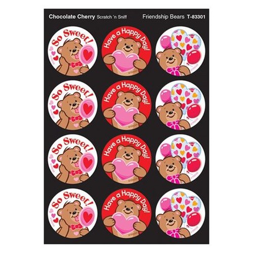 Friendship Bears/Chocolate Cherry Stinky Stickers, 48 Per Pack, 6 Packs