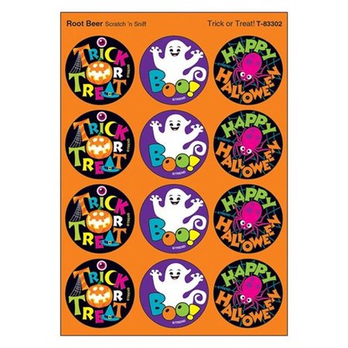 Trick or Treat!/Root Beer Stinky Stickers, 48 Per Pack, 6 Packs