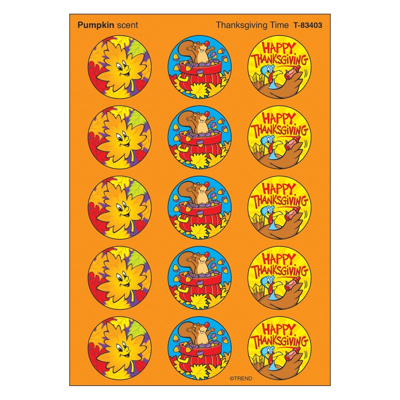 Thanksgiving Time/Pumpkin Stinky Stickers, 60 ct