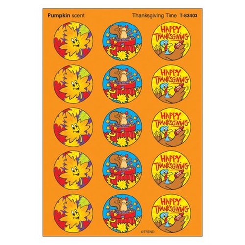 Thanksgiving Time/Pumpkin Stinky Stickers, 60 Per Pack, 6 Packs