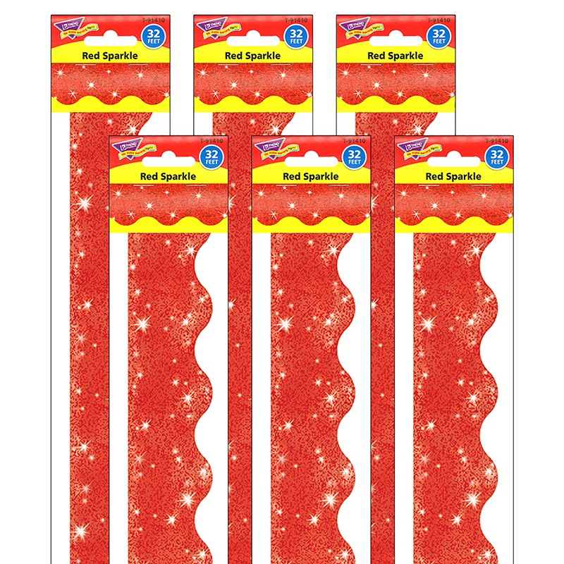 Red Sparkle Terrific Trimmers, 32.5' Per Pack, 6 Packs