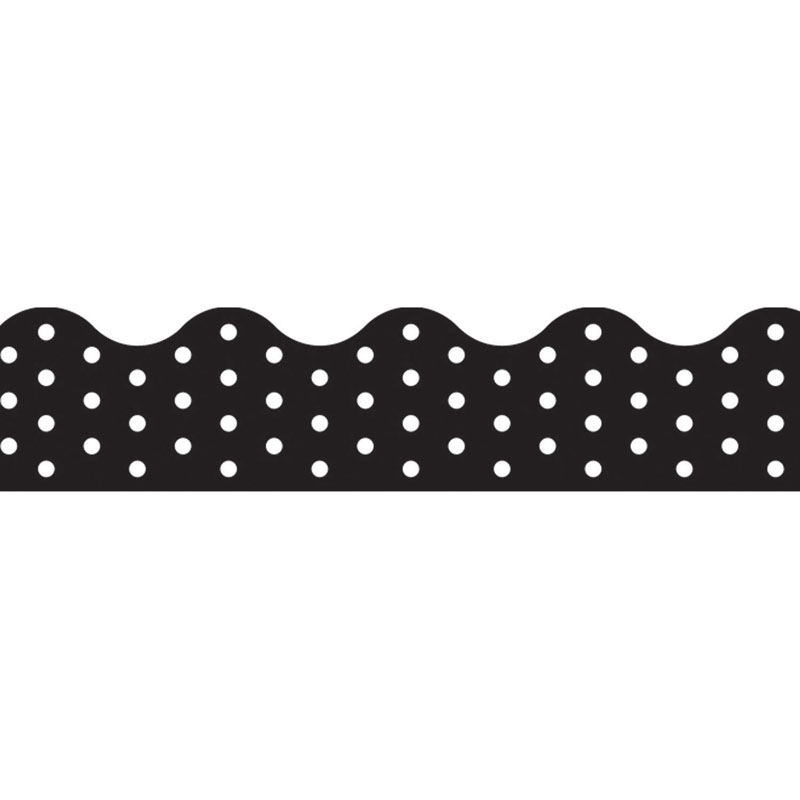 Polka Dots Black Terrific Trimmers, 39 Feet Per Pack, 6 Packs