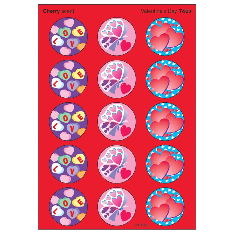 Valentine's Day/Cherry Stinky Stickers, 60 ct
