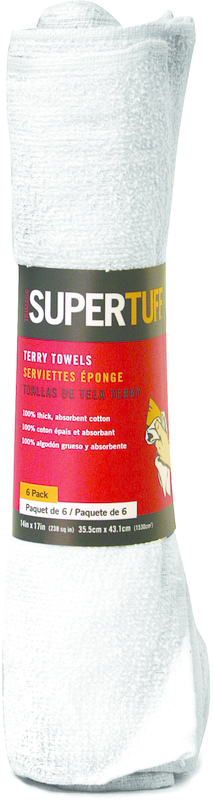 10756 6Pk White Terry Towels