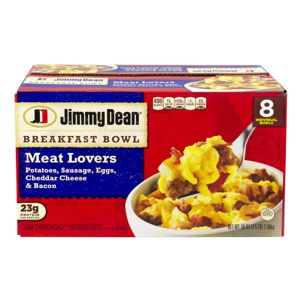 Breakfast Bowl Meat Lovers, 56 oz Box, 8 Bowls/Box, Free Delivery in 1-4 Business Days