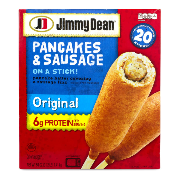 Pancakes and Sausage on a Stick, 50 oz Box, 20/Box, Free Delivery in 1-4 Business Days
