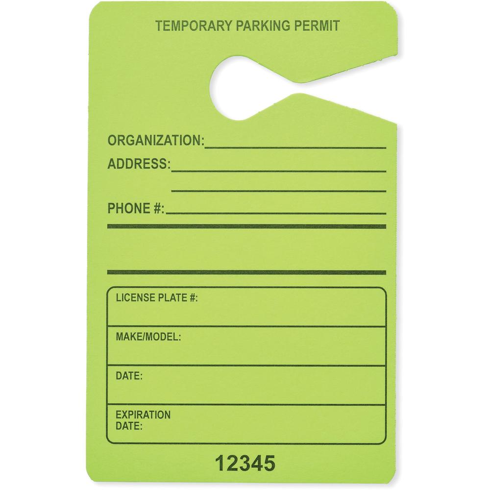 Tatco Information Sign - 50 / Pack - 3.5" Width x 5.5" Height - Rectangular Shape - Fluorescent Green