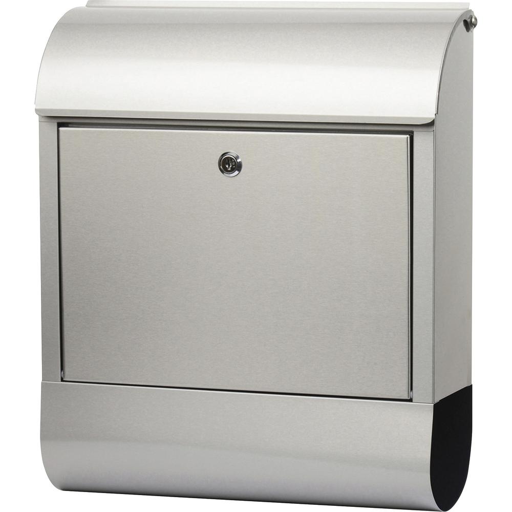 Tatco Indoor/Outdoor Stainless Steel Mailbox - Stainless Steel - Silver - For Indoor, Outdoor, Mail, Magazine, Newspaper - 1 Eac