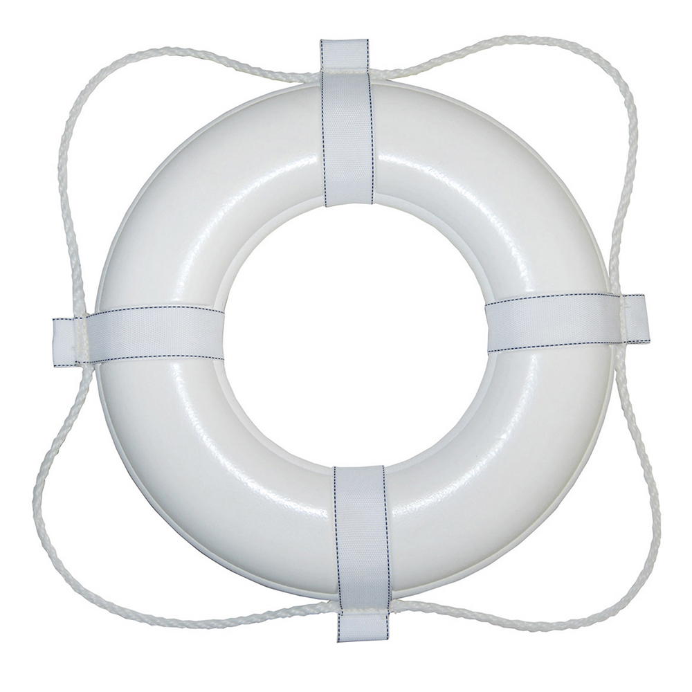 Taylor Made Foam Ring Buoy - 24&quot; - White w/White Rope