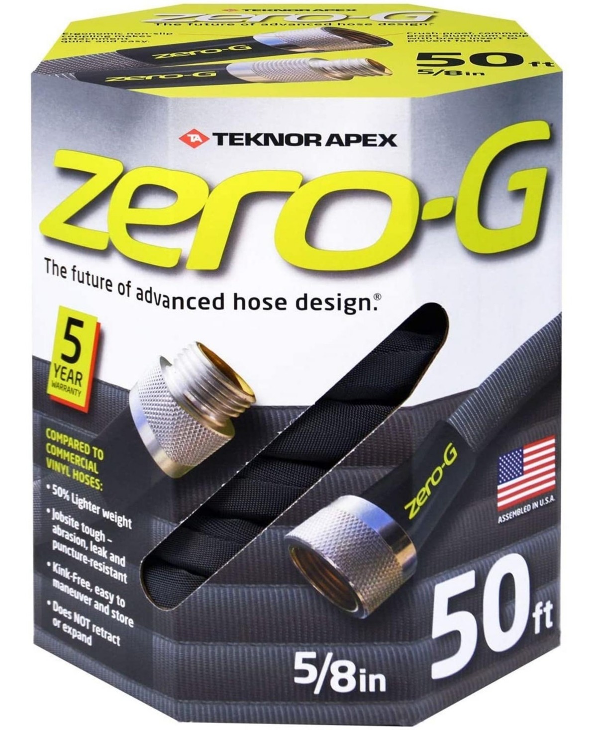 600 PSIRATEDZEROG HOSE 5/8IN X 100FT BLACK