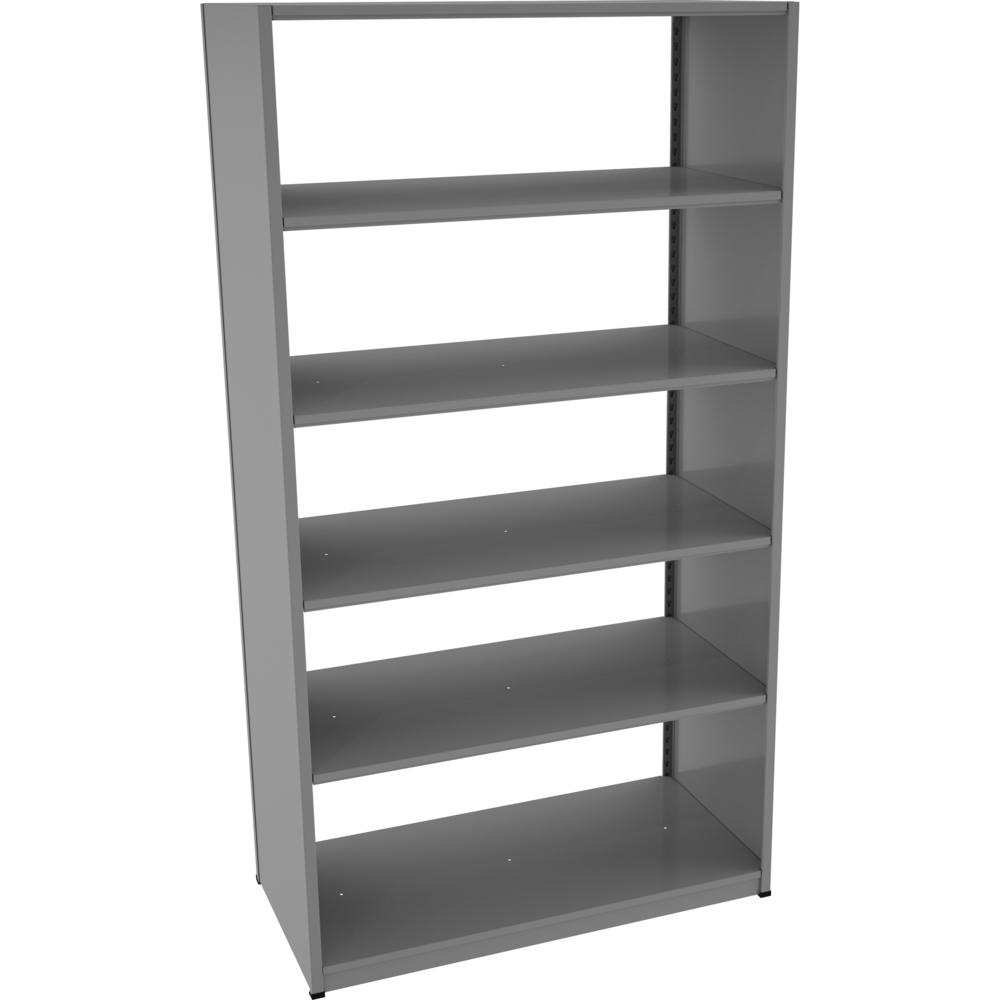 Tennsco Capstone Shelving 42"W 6-shelf Unit - 88" Height x 42" Width x 24" Depth - 30% Recycled - Medium Gray - Steel - 1 Each