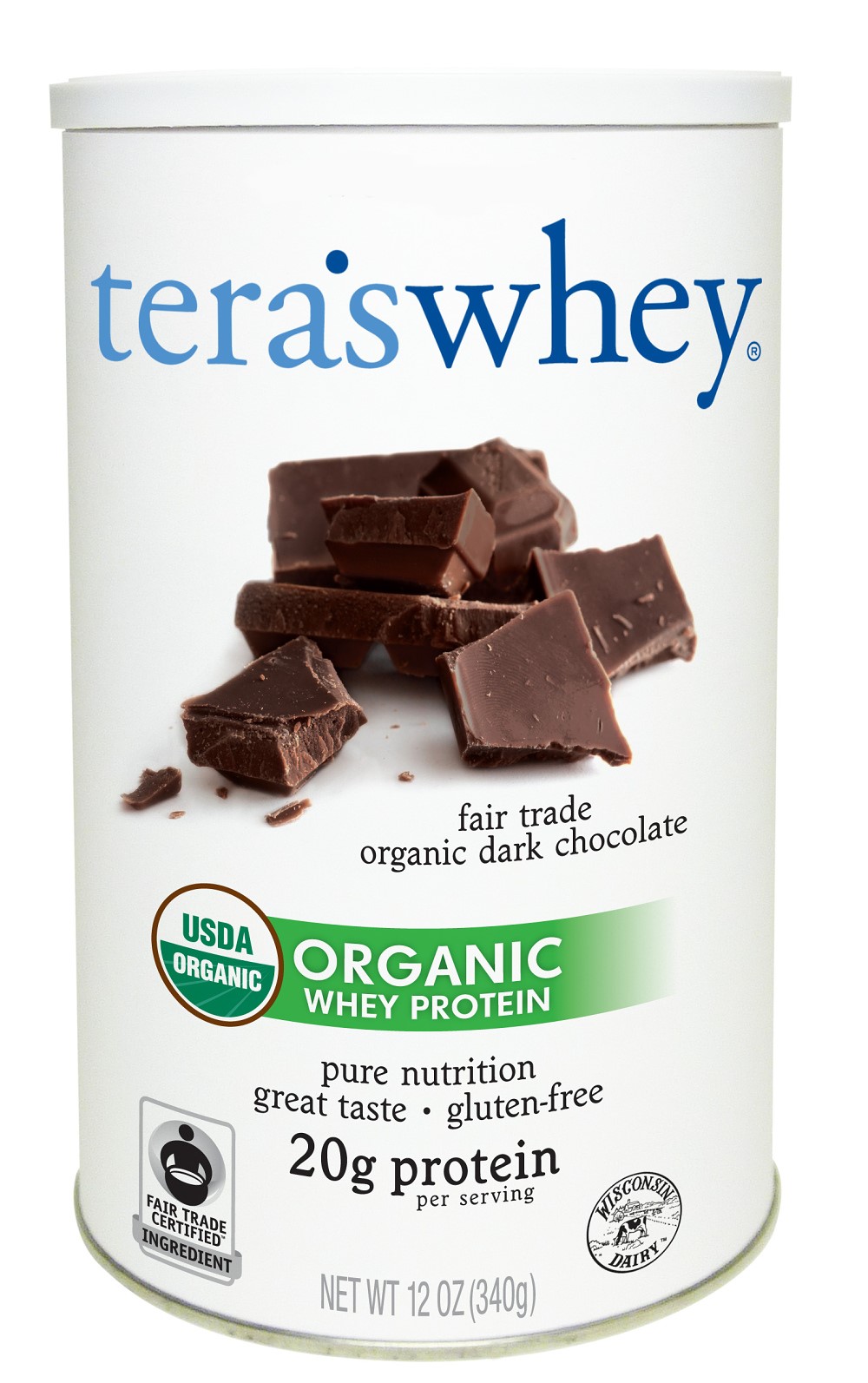 Tera's Whey Organic Dark Chocolate Whey Protein (1x12Oz)