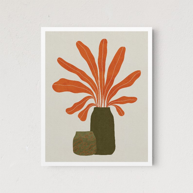 Orange Plant - 17x22