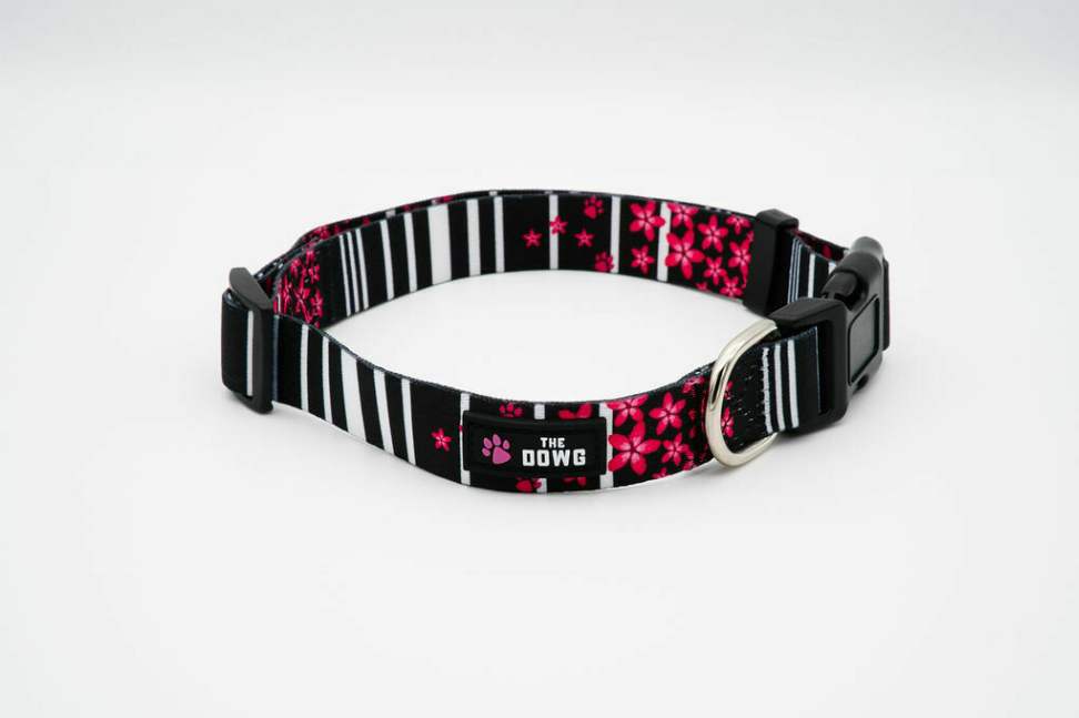 The Dowg Dog Collar - S Pink Petals