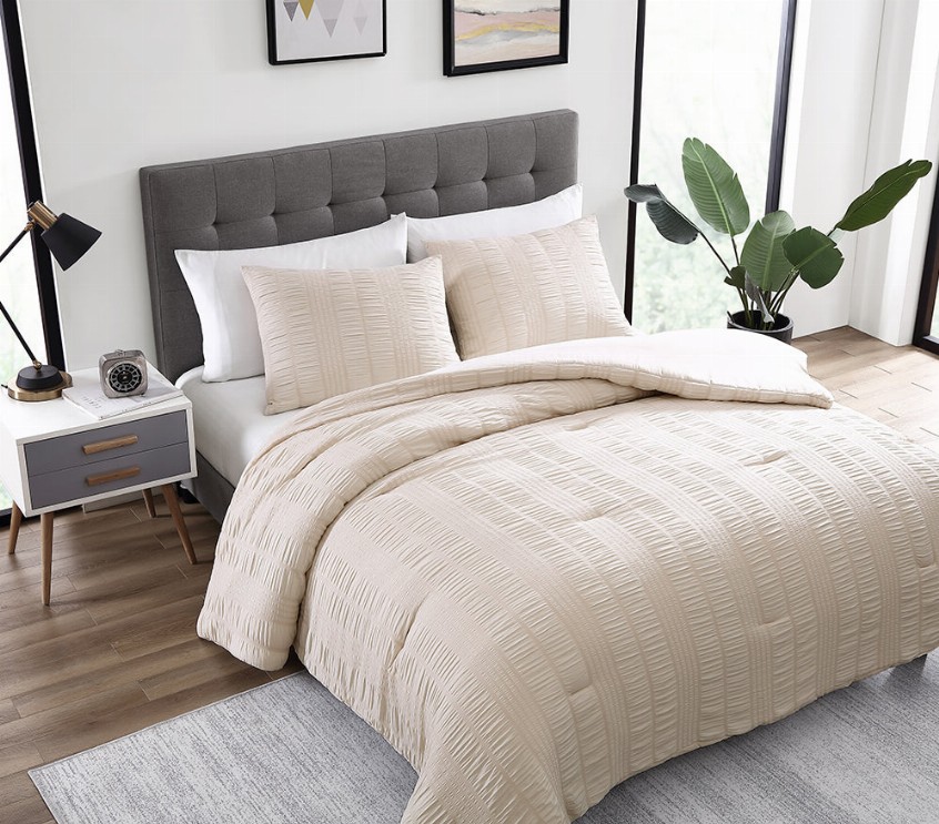 Elm 3 Piece Comforter Set - Queen Taupe