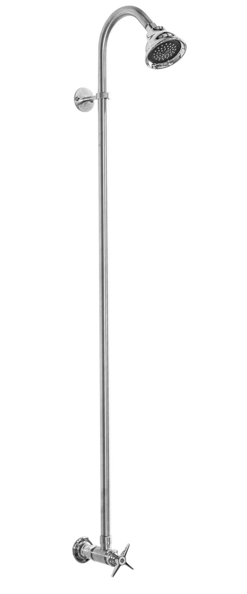 42" Wall Mount Economy Stainless Steel Pool Shower with Cross Handle