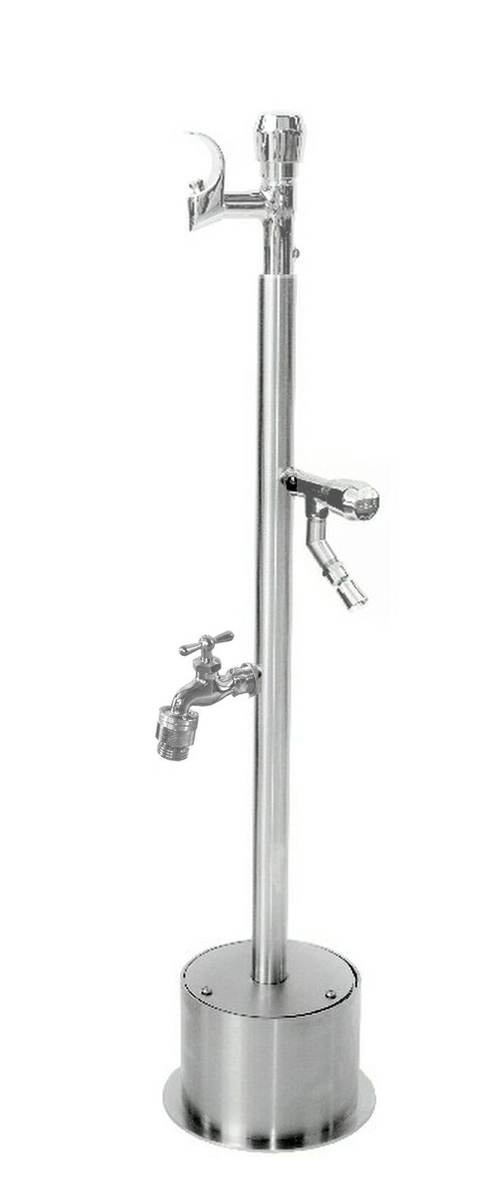 FSFSDFHB-ADA Free Standing ADA Metered Drinking Fountain with Foot Shower and Hose Bibb