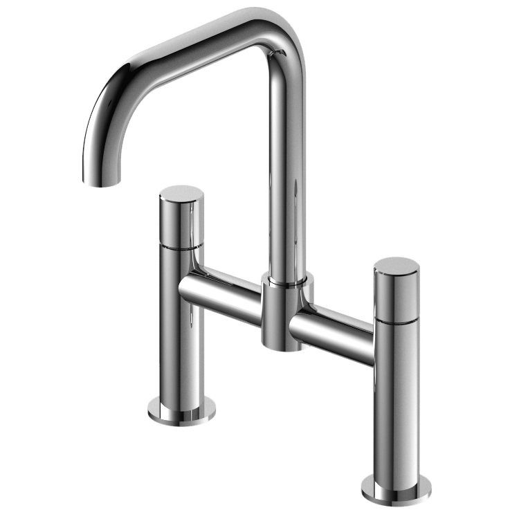 316 Marine Grade Stainless Steel Bathroom Countertop Sink Faucet with Hot and Cold Swivel Spout