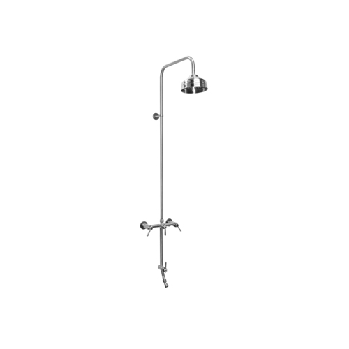 ADA Outdoor Wall Mount Hot and Cold Shower in Stainless Steel and Chrome Plated Brass