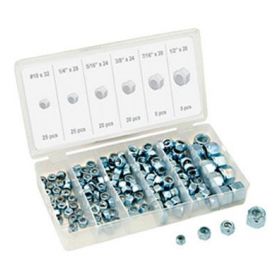 100 Pc SAE Nylon Lock Nut Assortment