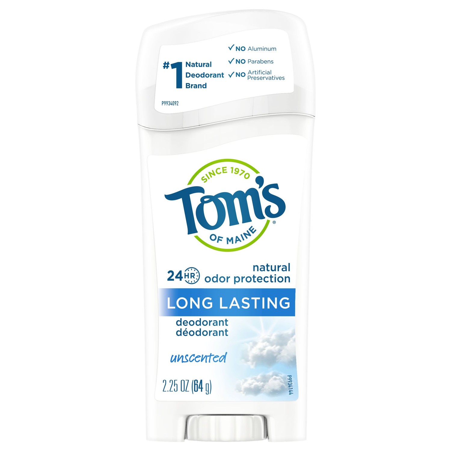 Tom's Of Maine Unscented Deodorant Stick (6x2.25 Oz)